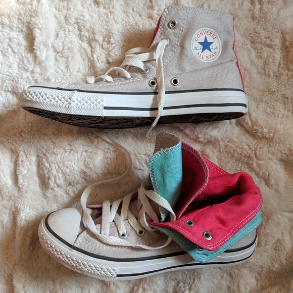 Converse Shoes - Converse | HighTop | Double Tongue | Pink Blue Tan